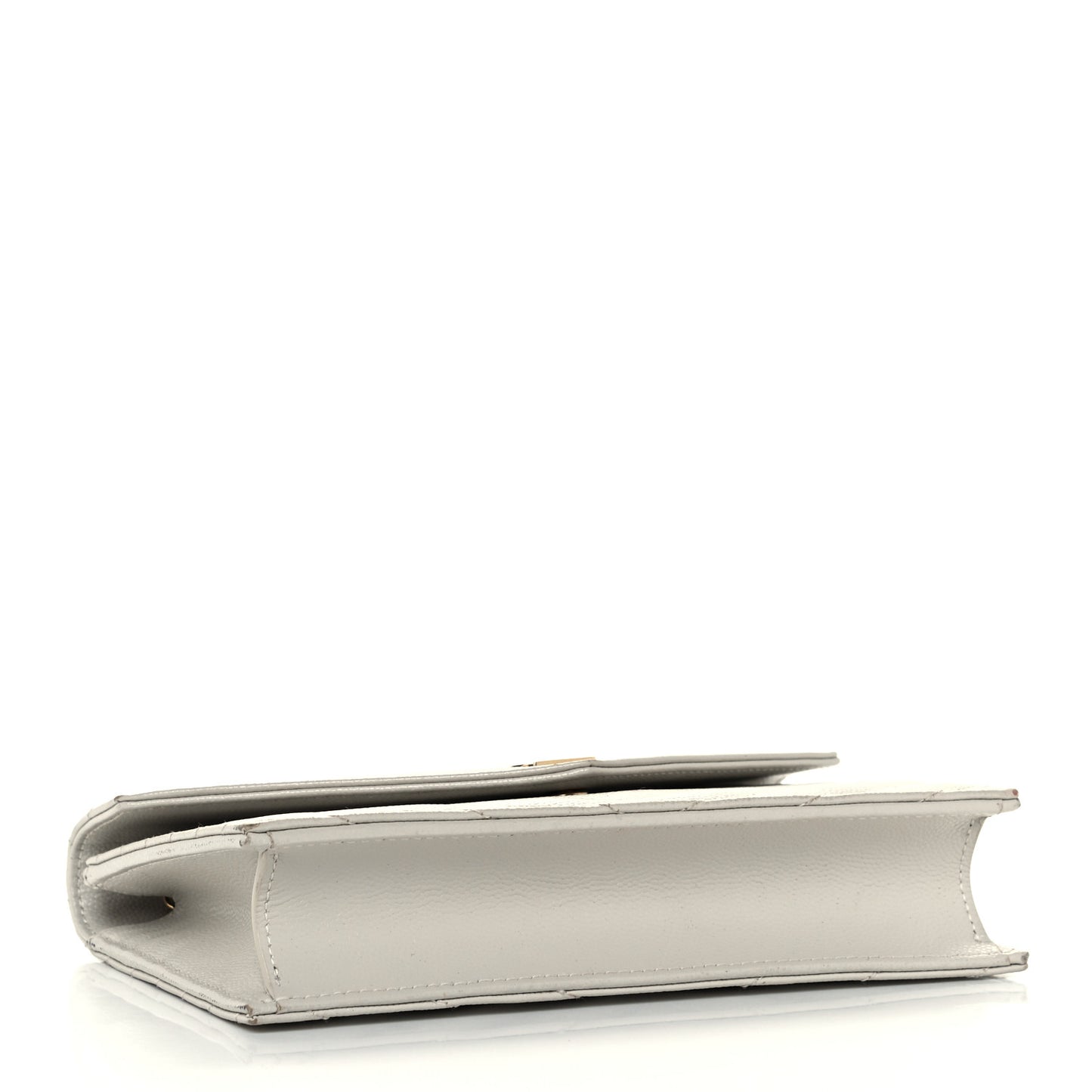 Grain De Poudre Matelasse Chevron Monogram Envelope Chain Crema Soft