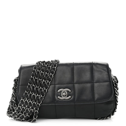 Chanel Lambskin Chocolate Bar Quilted Lambskin 5 Chain Flap Black 1 of 9