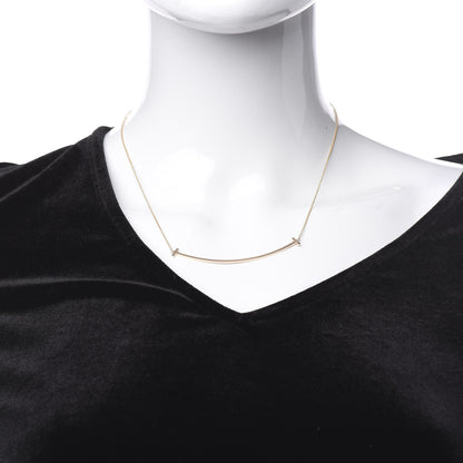 Tiffany 18K Rose Gold Large T Smile Pendant Necklace 2 of 6