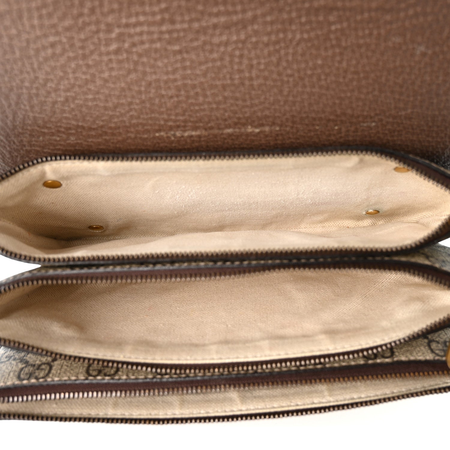 Gucci GG Supreme Monogram Web Ophidia Flap Messenger Bag  Beige New Acero 5 of 12