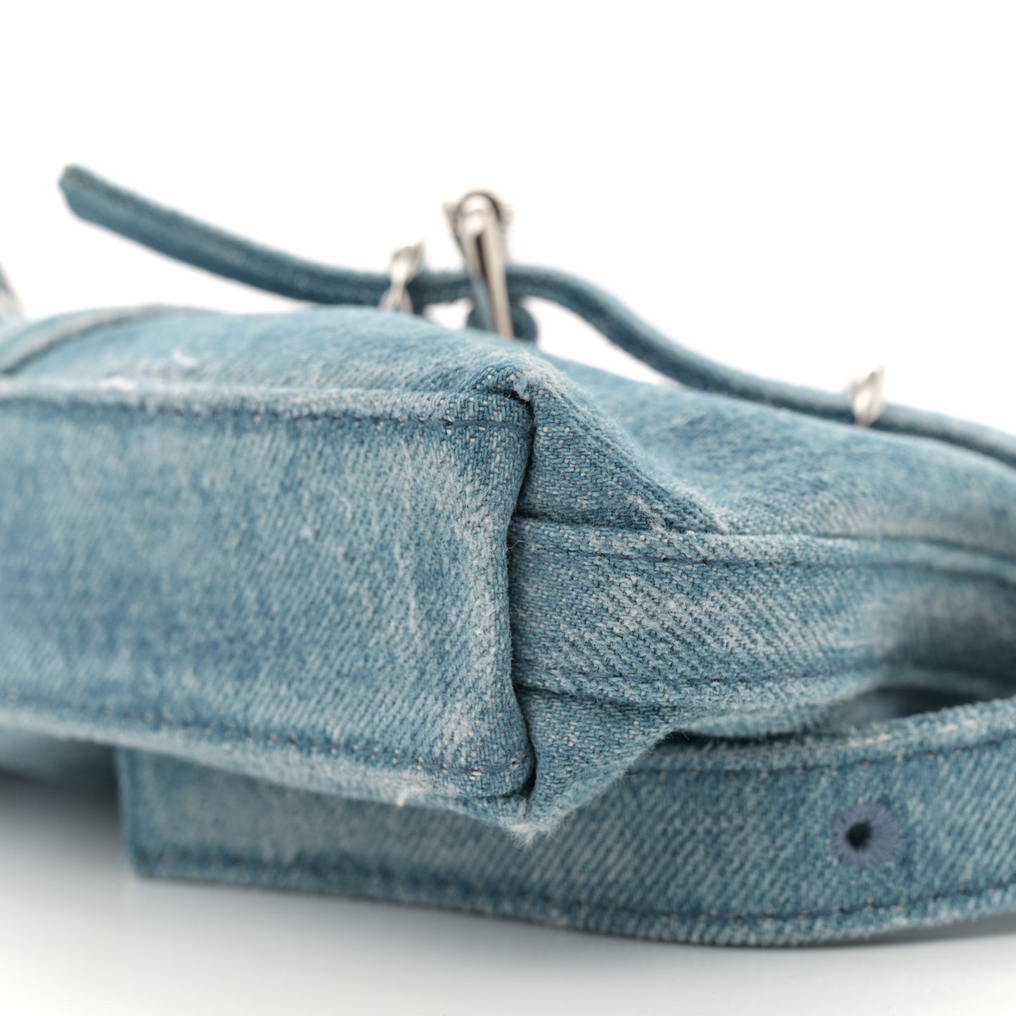 Washed Denim Mini Voyou Boyfriend Party Bag Medium Blue