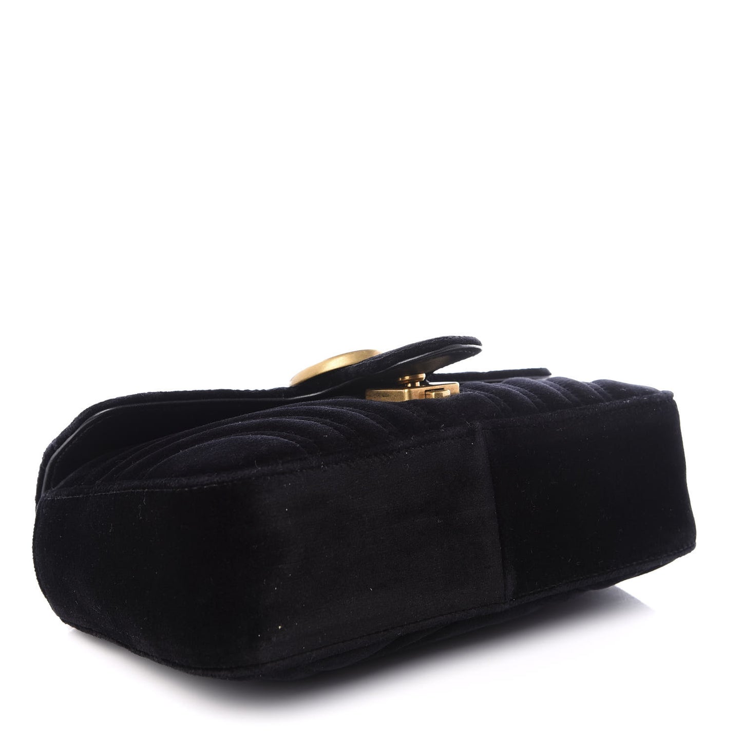 Velvet Matelasse Mini GG Marmont Shoulder Bag Black