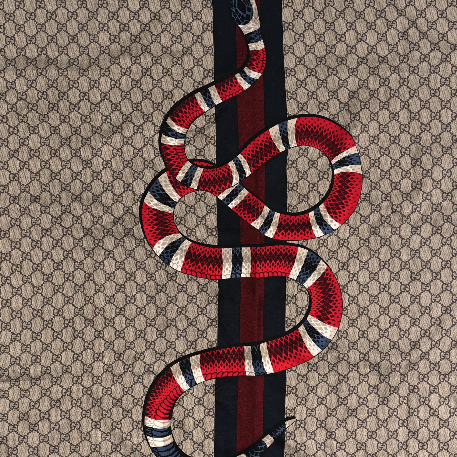 Gucci Silk Monogram Kingsnake Square Scarf Black Multicolor 2 of 3