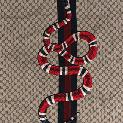 Gucci Silk Monogram Kingsnake Square Scarf Black Multicolor 2 of 3