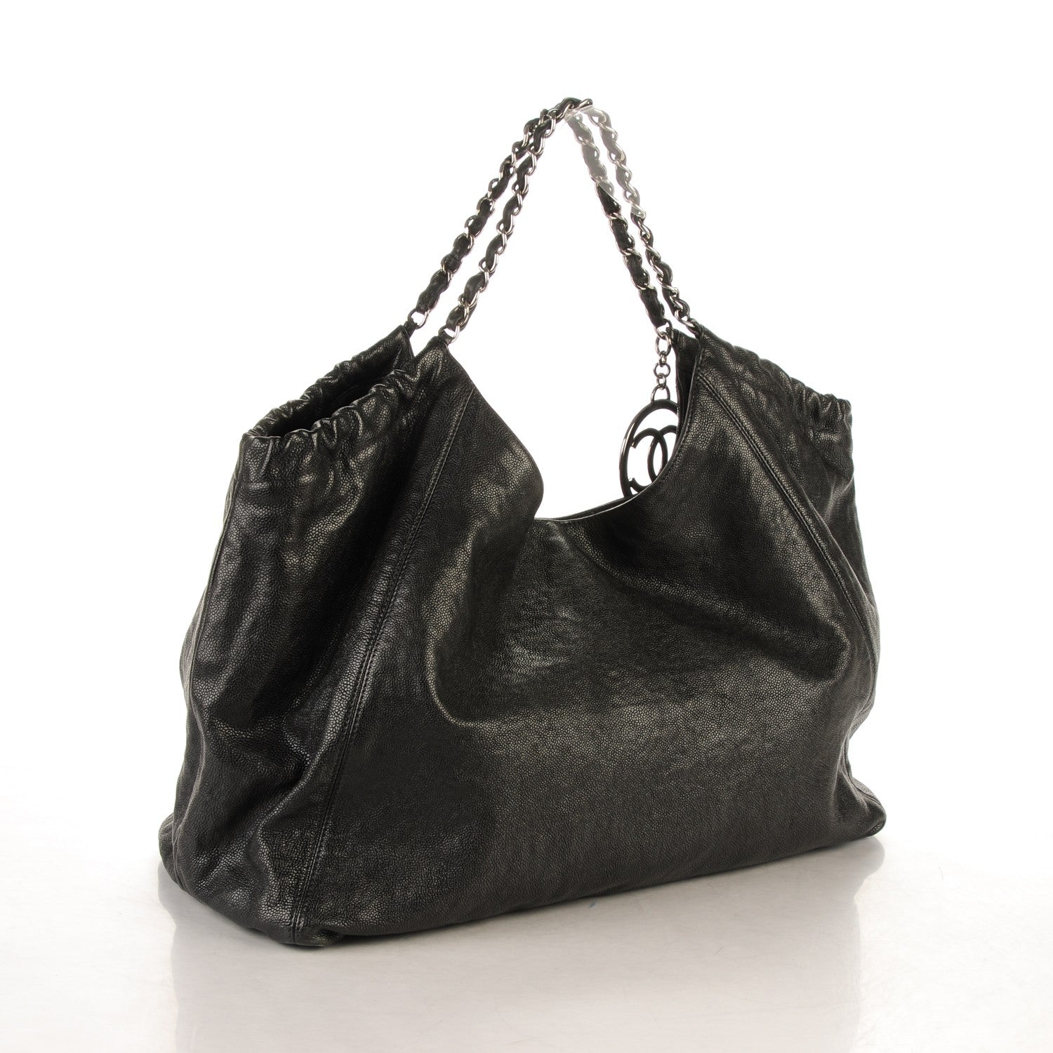 Chanel Distressed Caviar XL Coco Cabas Black 3 of 6