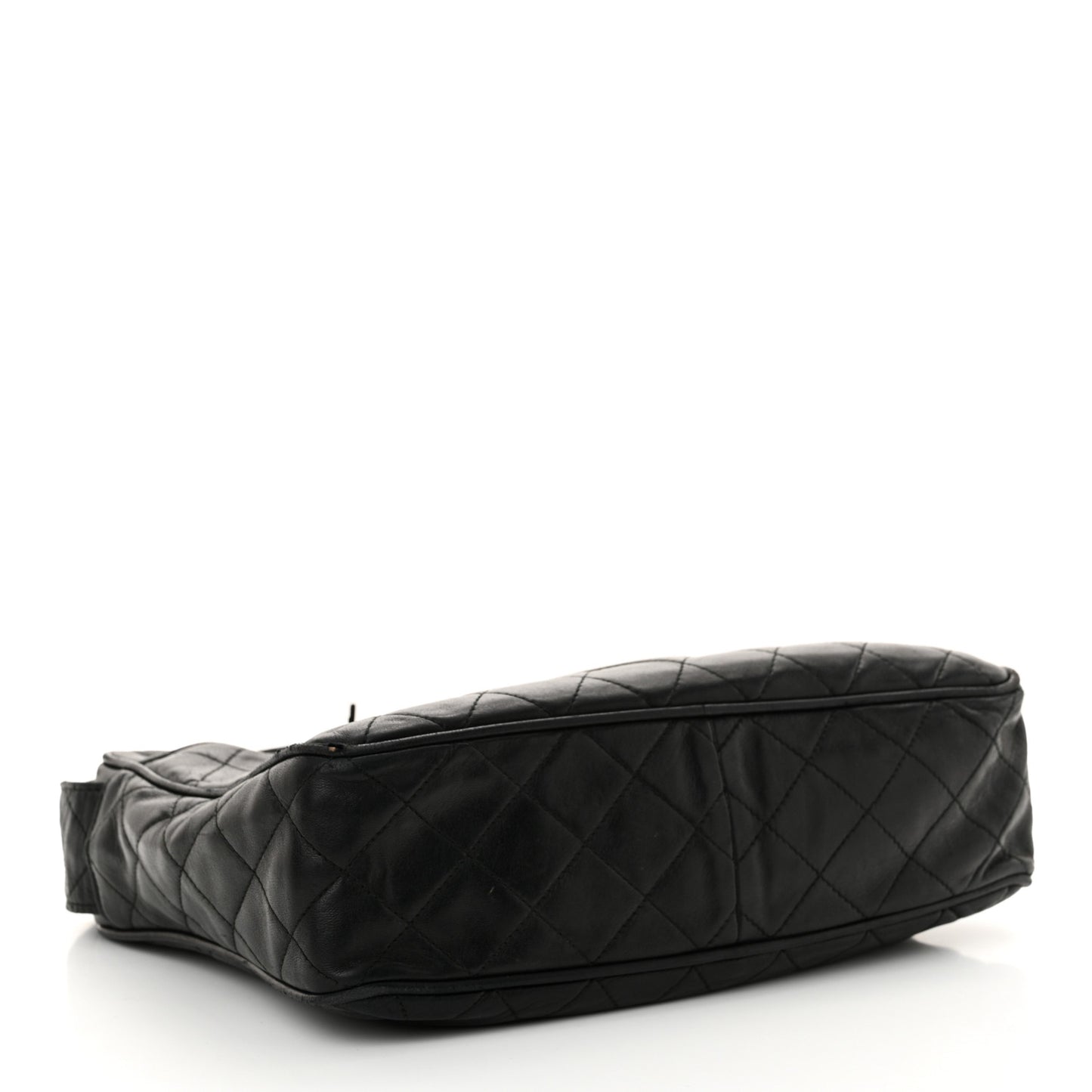 Lambskin Quilted Tassel Camera Case Black