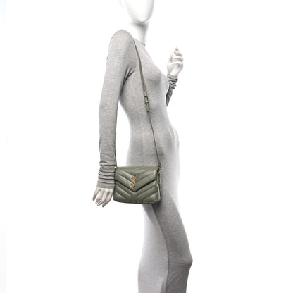 Saint Laurent Calfskin Y Quilted Monogram Toy Loulou Crossbody Bag Light Sage 2 of 10