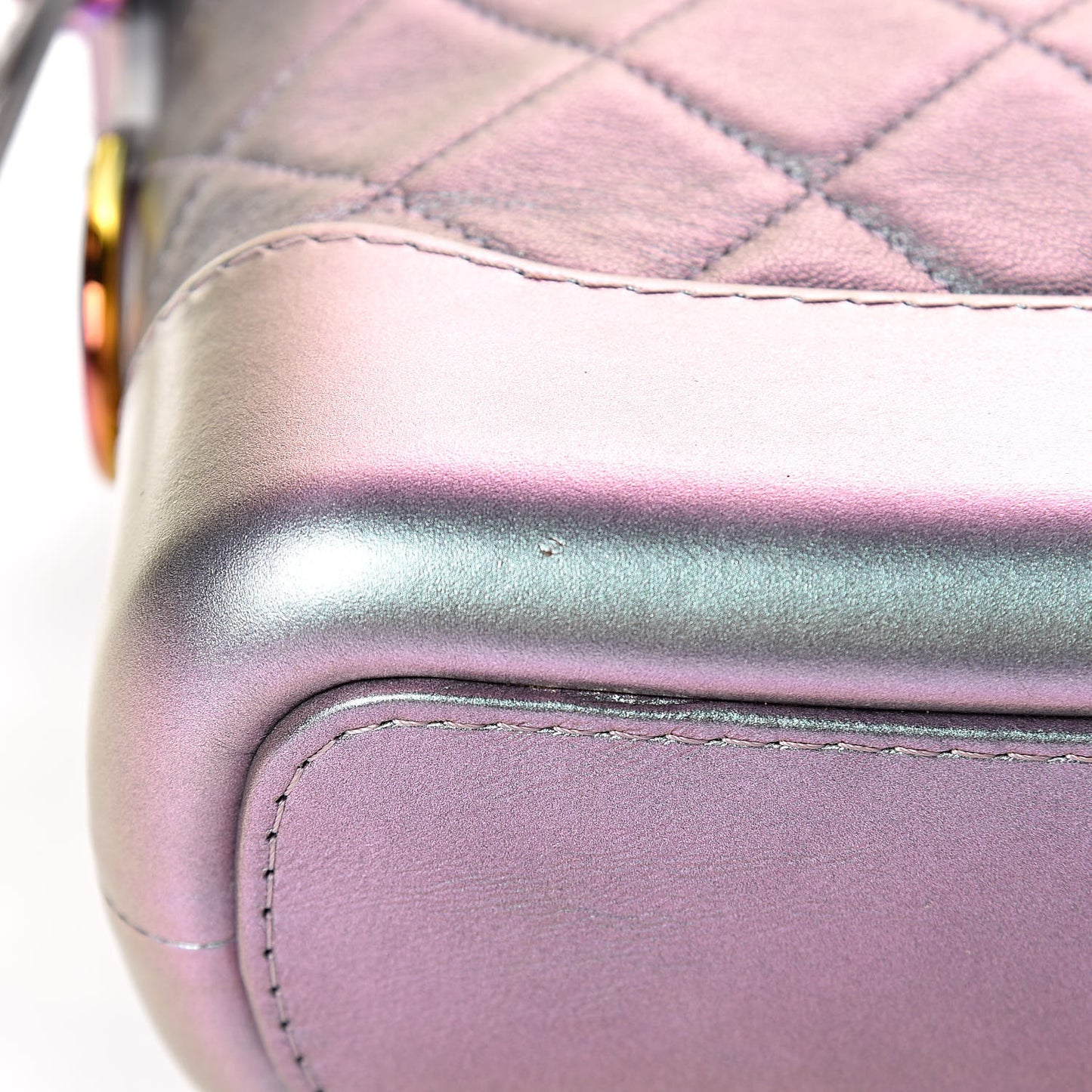 Iridescent Lambskin Calfskin Quilted Small Gabrielle Hobo Light Purple