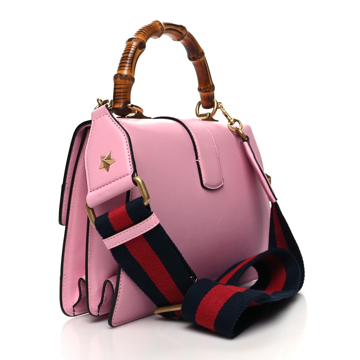 Gucci Moon Calfskin Web Medium Dionysus Bamboo Top Handle Bag Sugar Pink Blue Agata Hibiscus Red 2 of 12