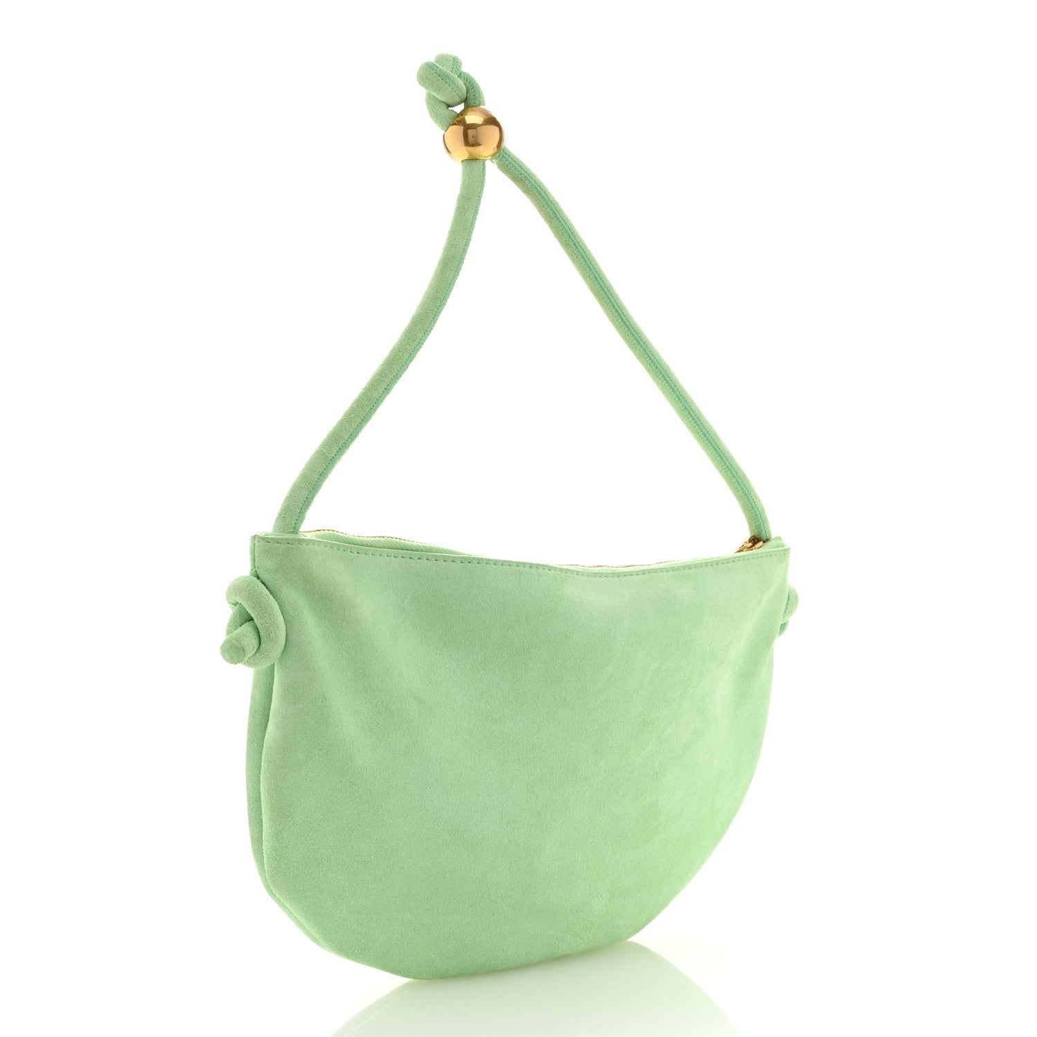 Bottega Veneta Suede Mini Loop Shoulder Bag Teal Washed 3 of 9