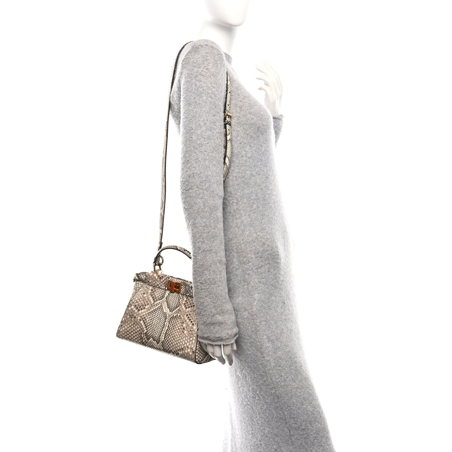 Snakeskin Shiny Nappa Mini Peekaboo Iconic Satchel Daisy Roccia Camelia