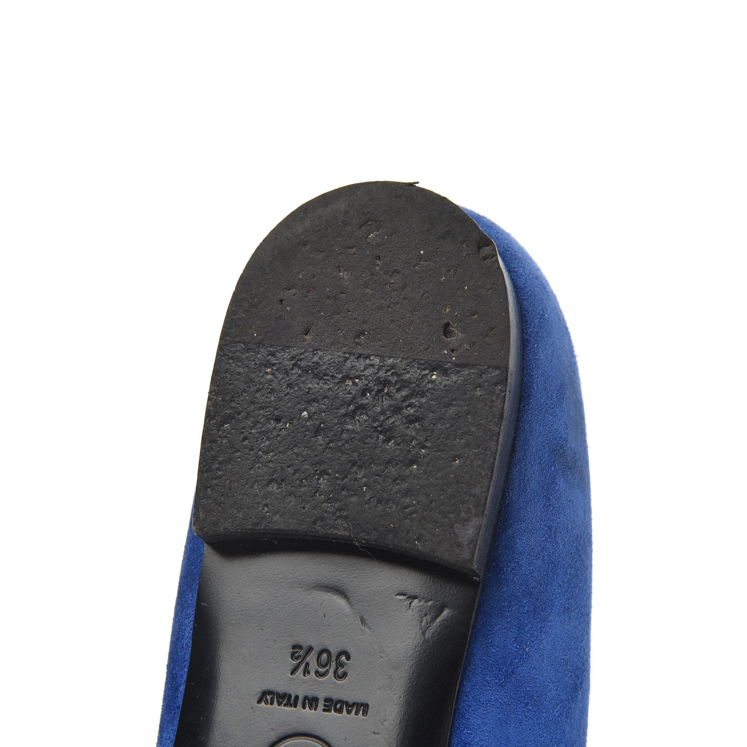 Chanel Suede Satin Cap Toe Gabrielle Ballerina Flats 36.5 Royal Blue Black 14 of 23