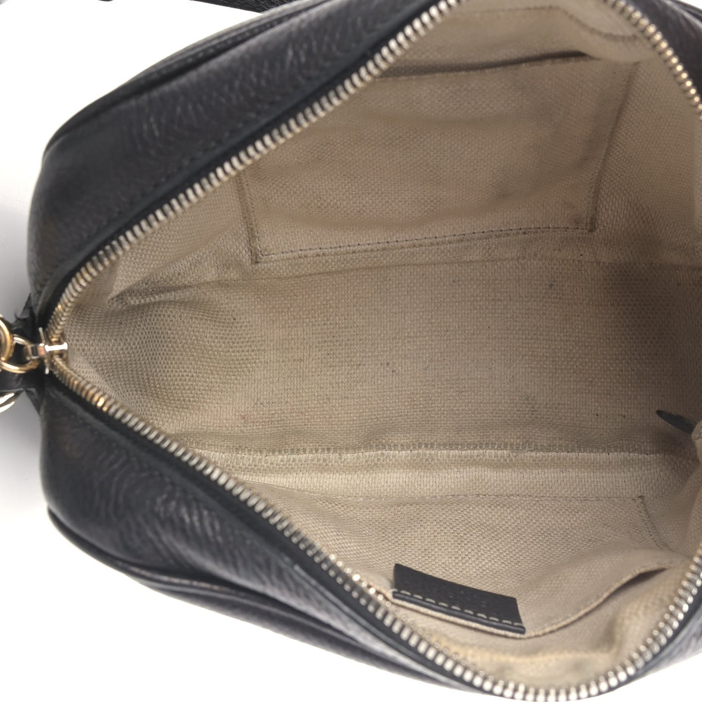 Pebbled Calfskin Small Soho Disco Bag Black