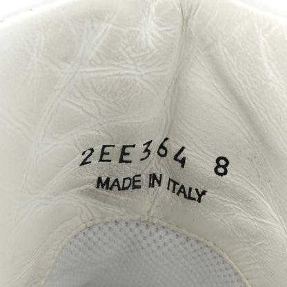 Prada Vitello Rois Metal Triangle Logo Mens Downtown Low Top Sneakers 8 White Ciclamino 9 of 12