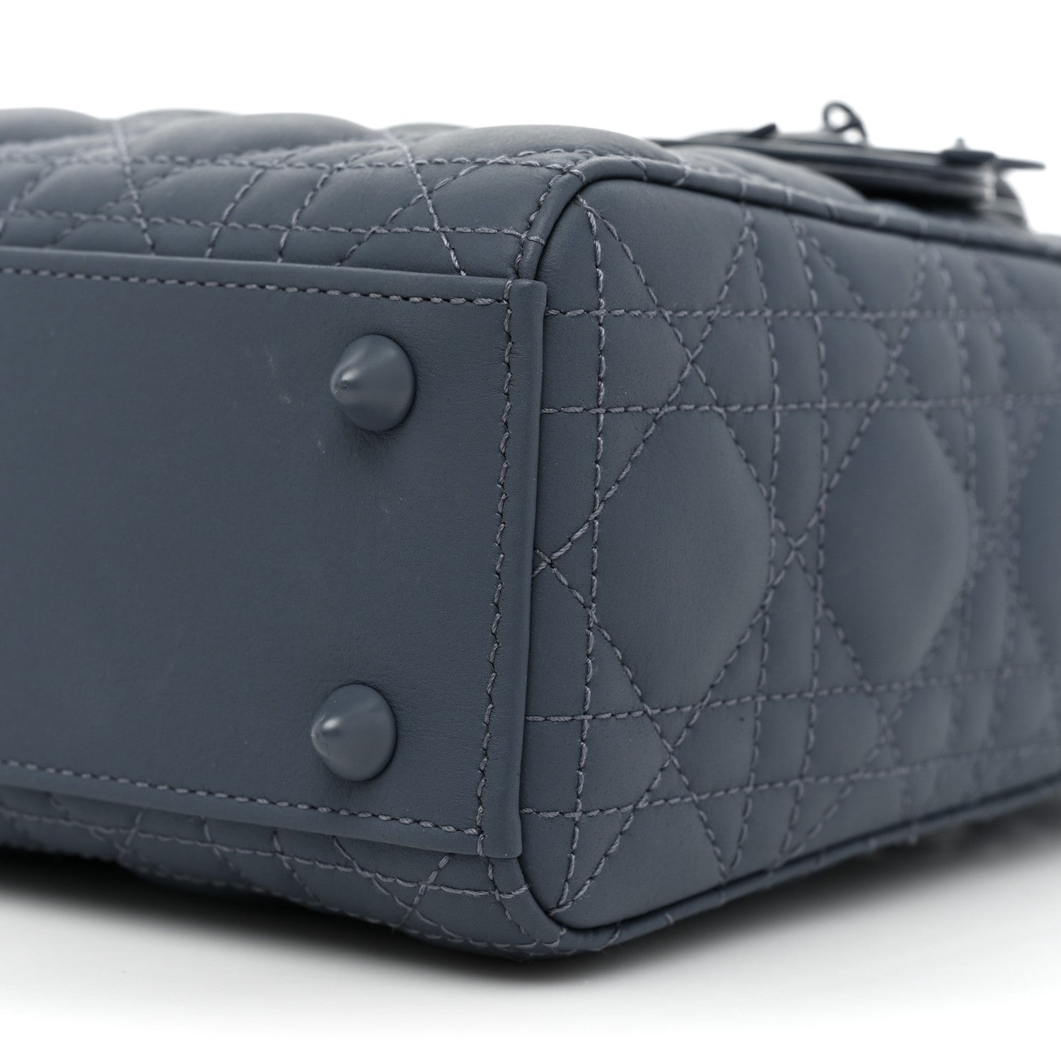 Christian Dior Ultra Matte Calfskin Cannage Small My ABCDior Lady Dior Dark Denim Blue 7 of 16