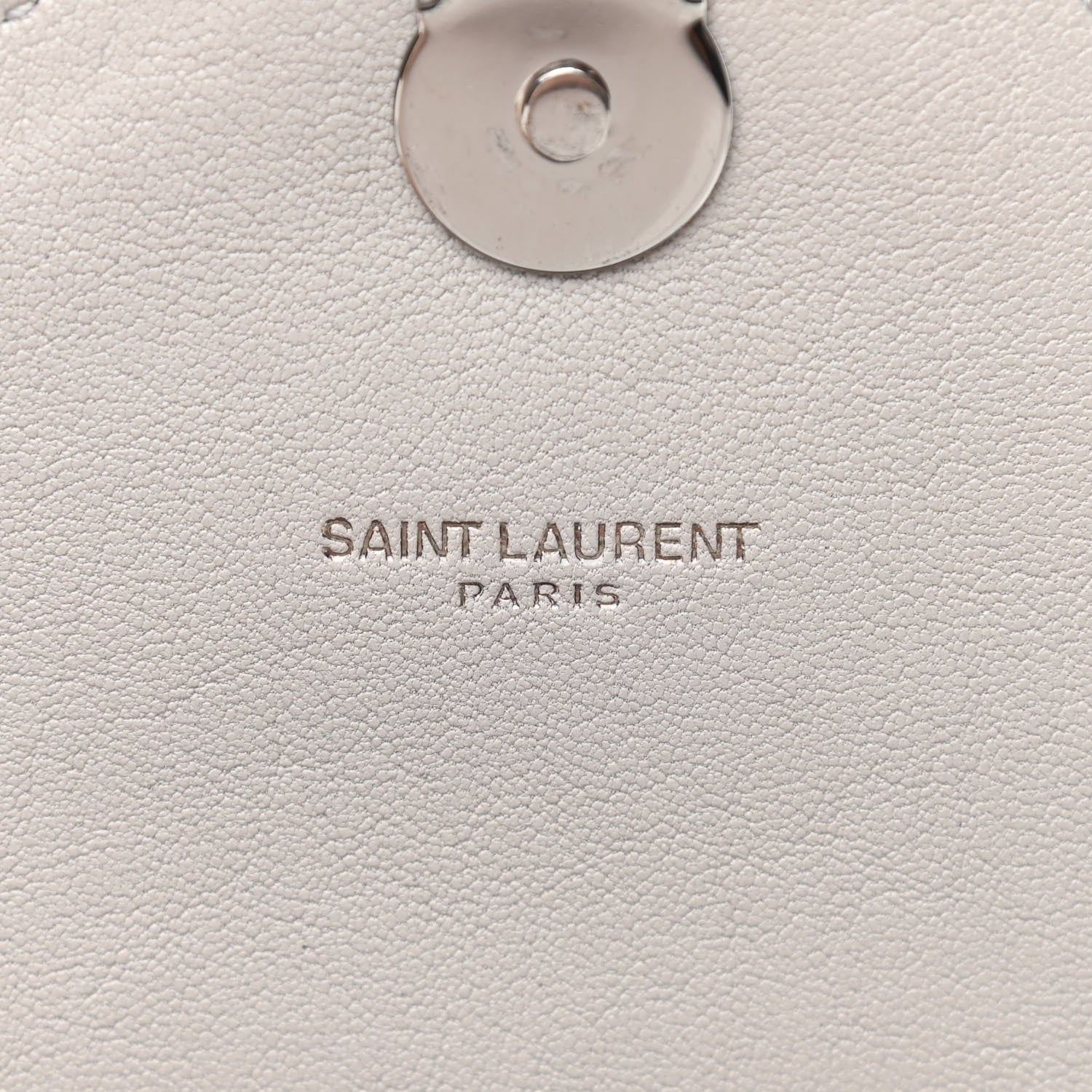 Saint Laurent Sheepskin Matelasse Chevron Monogram Large College Satchel Souris 7 of 12