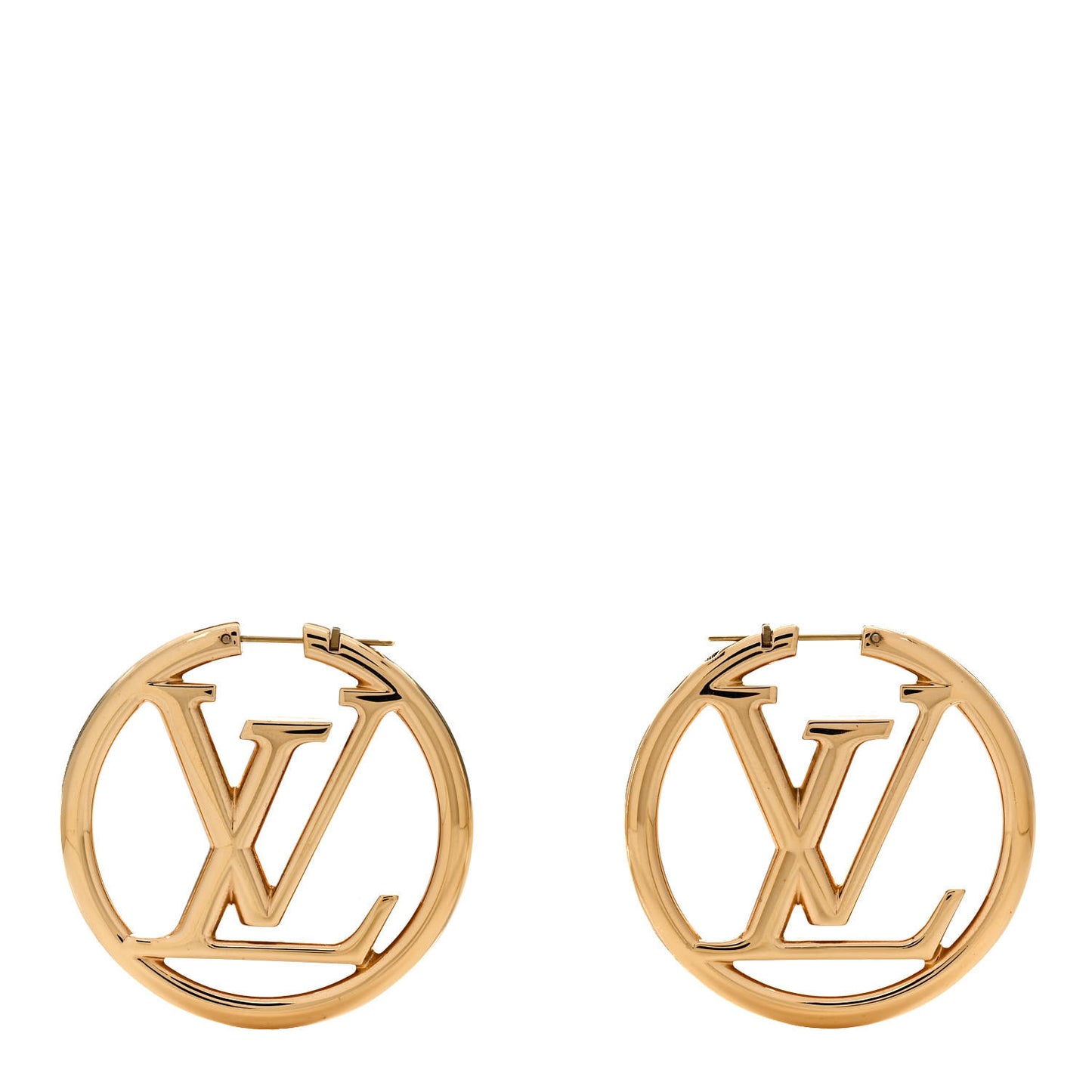 Metal Louise Hoop Earrings Gold