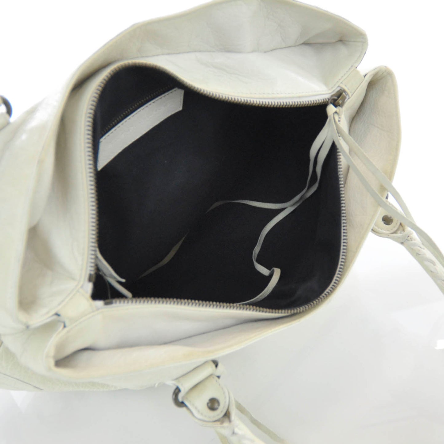 Chevre Classic Hardware Purse White