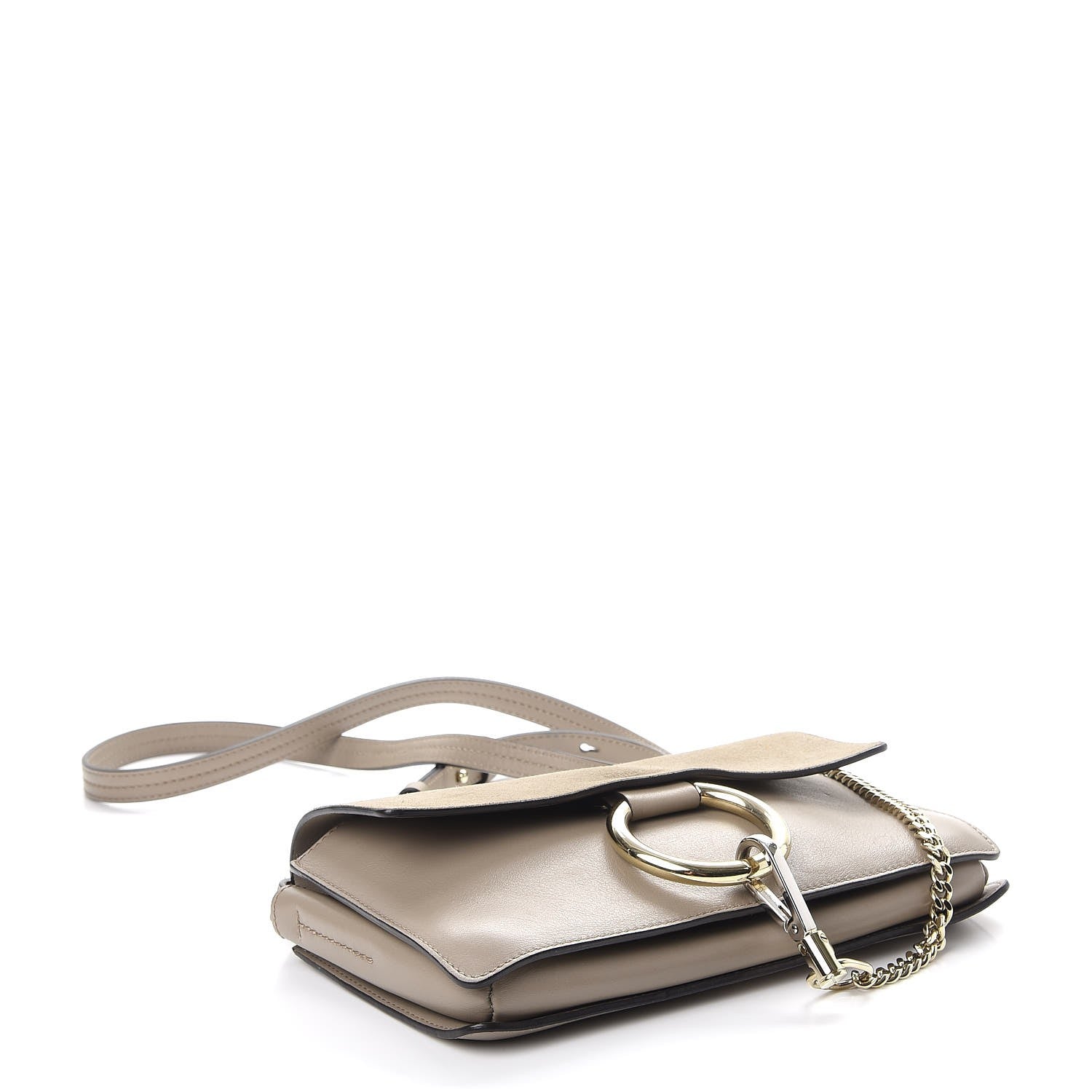 Chloe Suede Calfskin Small Faye Shoulder Bag Motty Grey 4 of 9