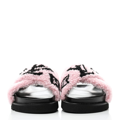 Louis Vuitton Shearling Paseo Flat Comfort Sandal 37 Pink 2 of 10