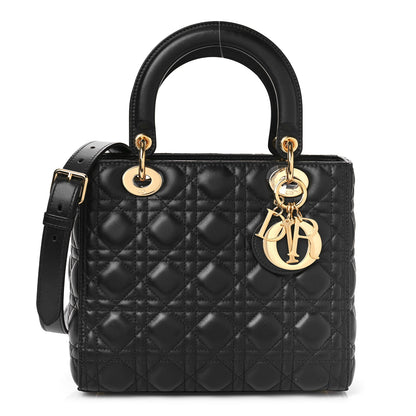 Christian Dior Lambskin Cannage Medium Lady Dior Black 1 of 8
