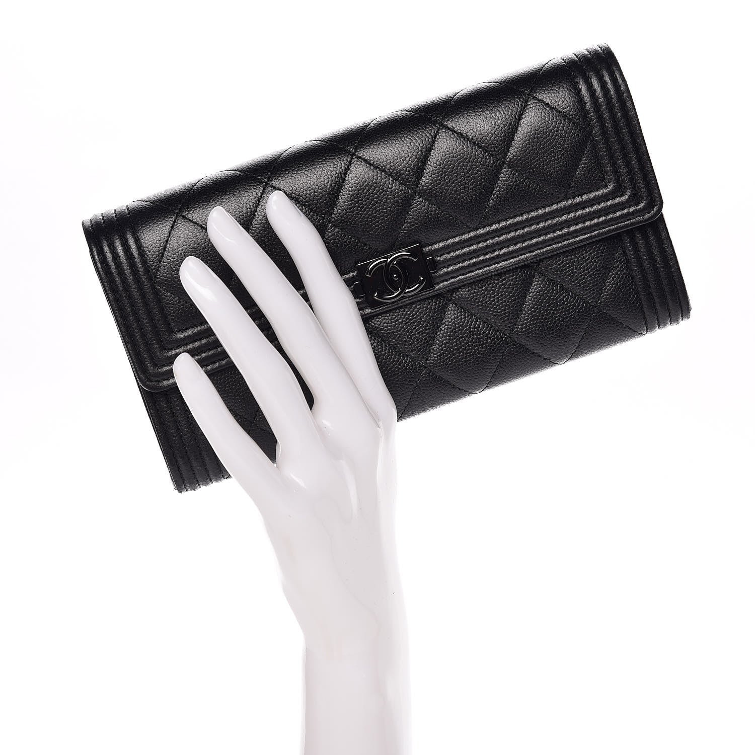 Chanel Caviar Quilted Boy Flap Wallet So Black 2 of 11