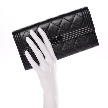 Chanel Caviar Quilted Boy Flap Wallet So Black 2 of 11