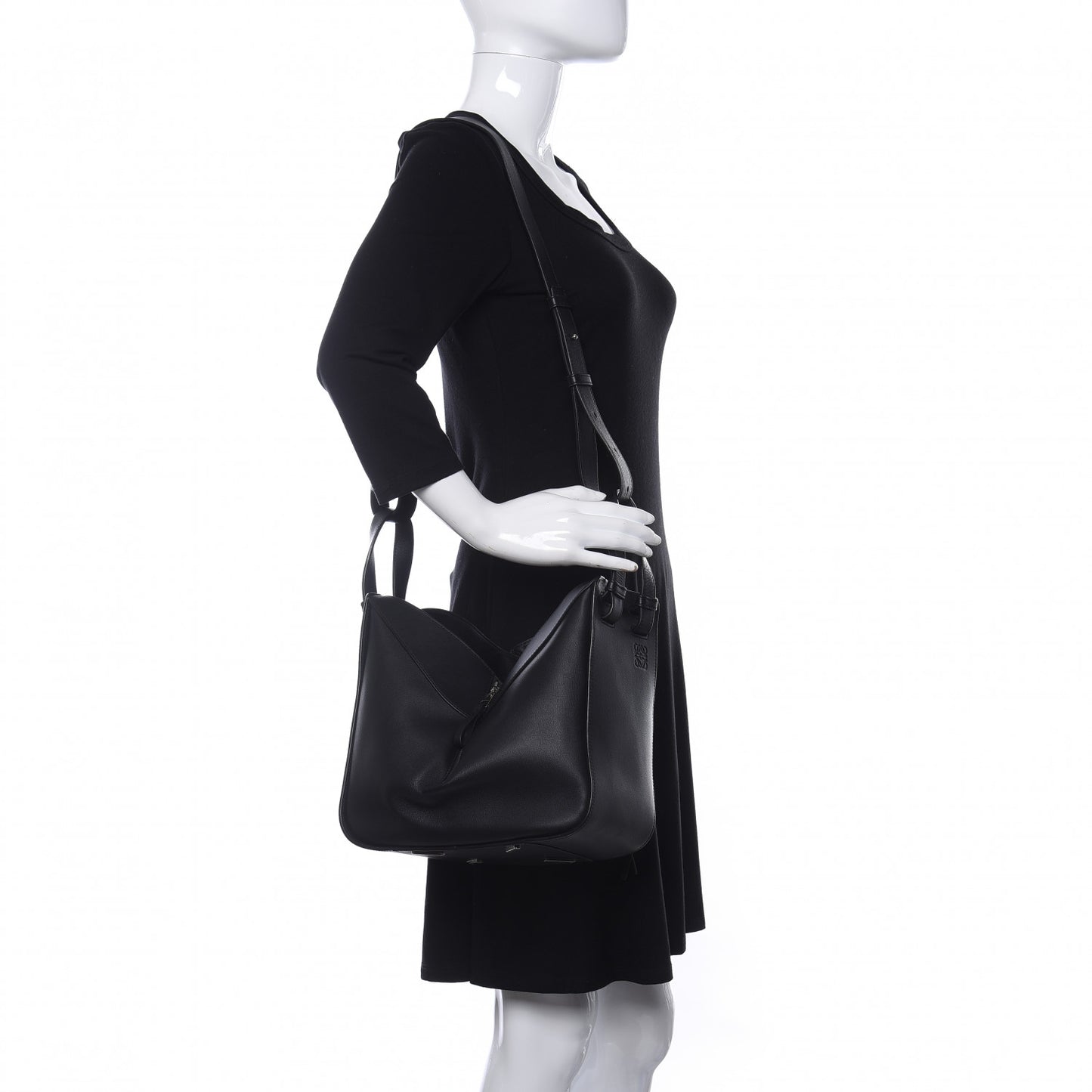 Calfskin Small Hammock Shoulder Bag Black