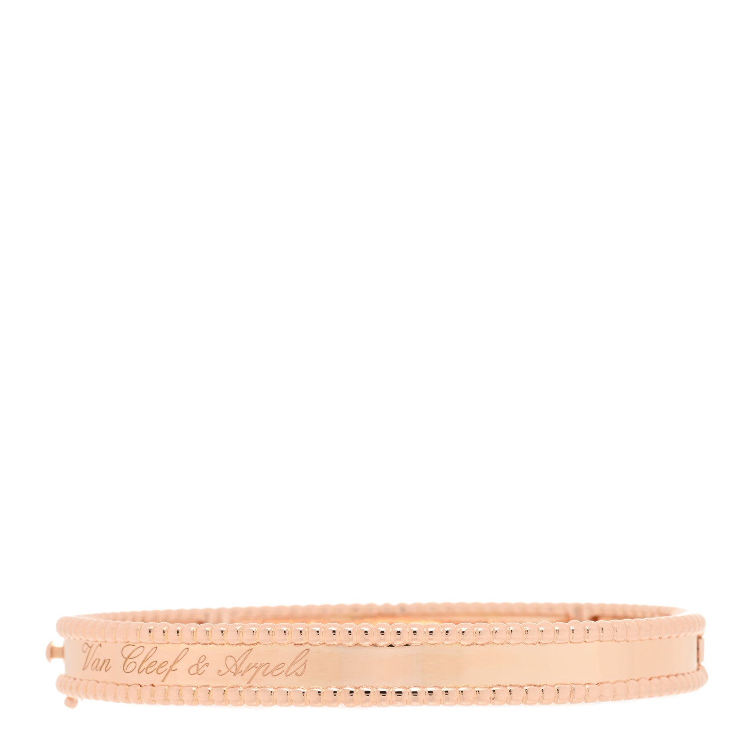 Van Cleef & Arpels 18K Rose Gold Perlee Signature Bangle Bracelet M 2 of 4