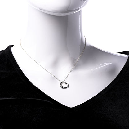 Tiffany Sterling Silver 16mm Elsa Peretti Open Heart Pendant Necklace 2 of 9