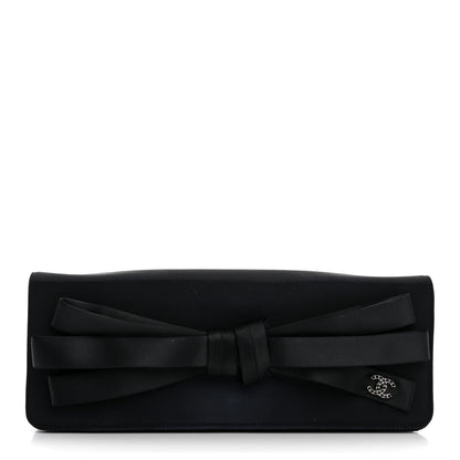 Chanel Satin Ribbon Bow Clutch Black 1 of 20