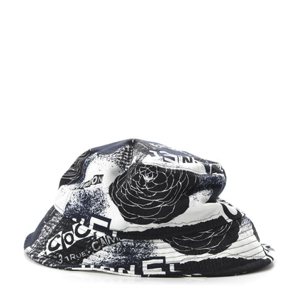 Chanel Canvas Bucket Hat M Navy Black White 4 of 7