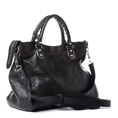 Balenciaga Chevre Gold Metallic Edge Hardware Velo Black 3 of 16