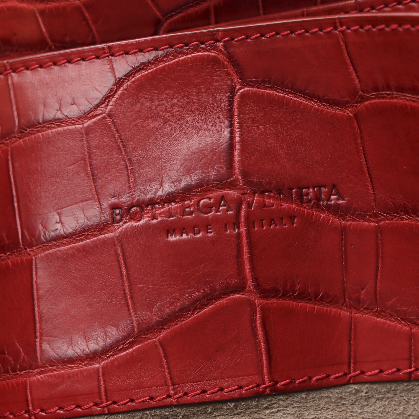 Soft Crocodile Fume Medium Roma Tote Blood
