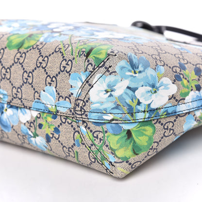 Gucci GG Supreme Monogram Blooms Small Reversible Tote Beige Blue Navy 11 of 14