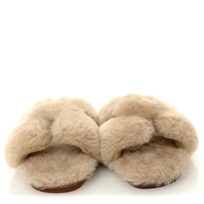 Hermes Woolskin Oran Sandals 40 Beige Argile 3 of 8