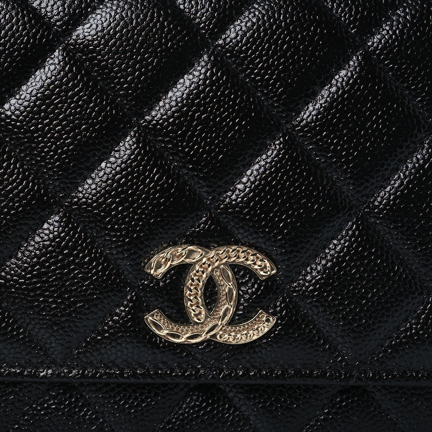 Chanel Caviar Quilted Chain CC Wallet On Chain WOC Black 9 of 11