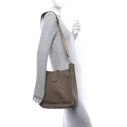 Hermes Taurillon Clemence Evelyne III GM Etoupe 2 of 11
