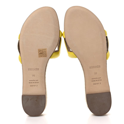 Hermes Nappa Famosa Espadrille Sandals 38 Jaune Curcuma 6 of 8