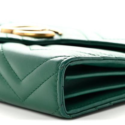 Gucci Calfskin Matelasse GG Marmont Chain Wallet Emerald Green 10 of 10