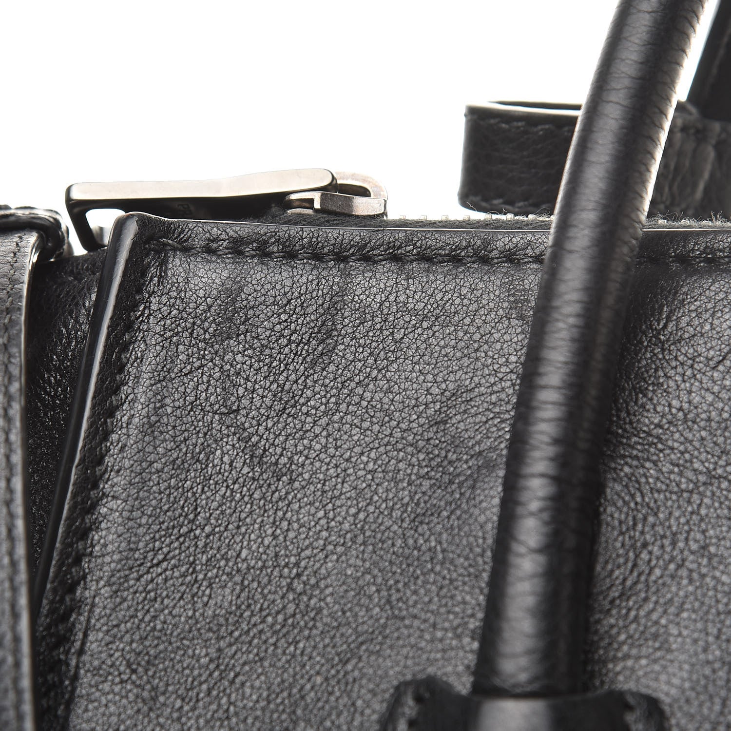 Prada Glace Calf Small Twin Pocket Tote Black 19 of 25