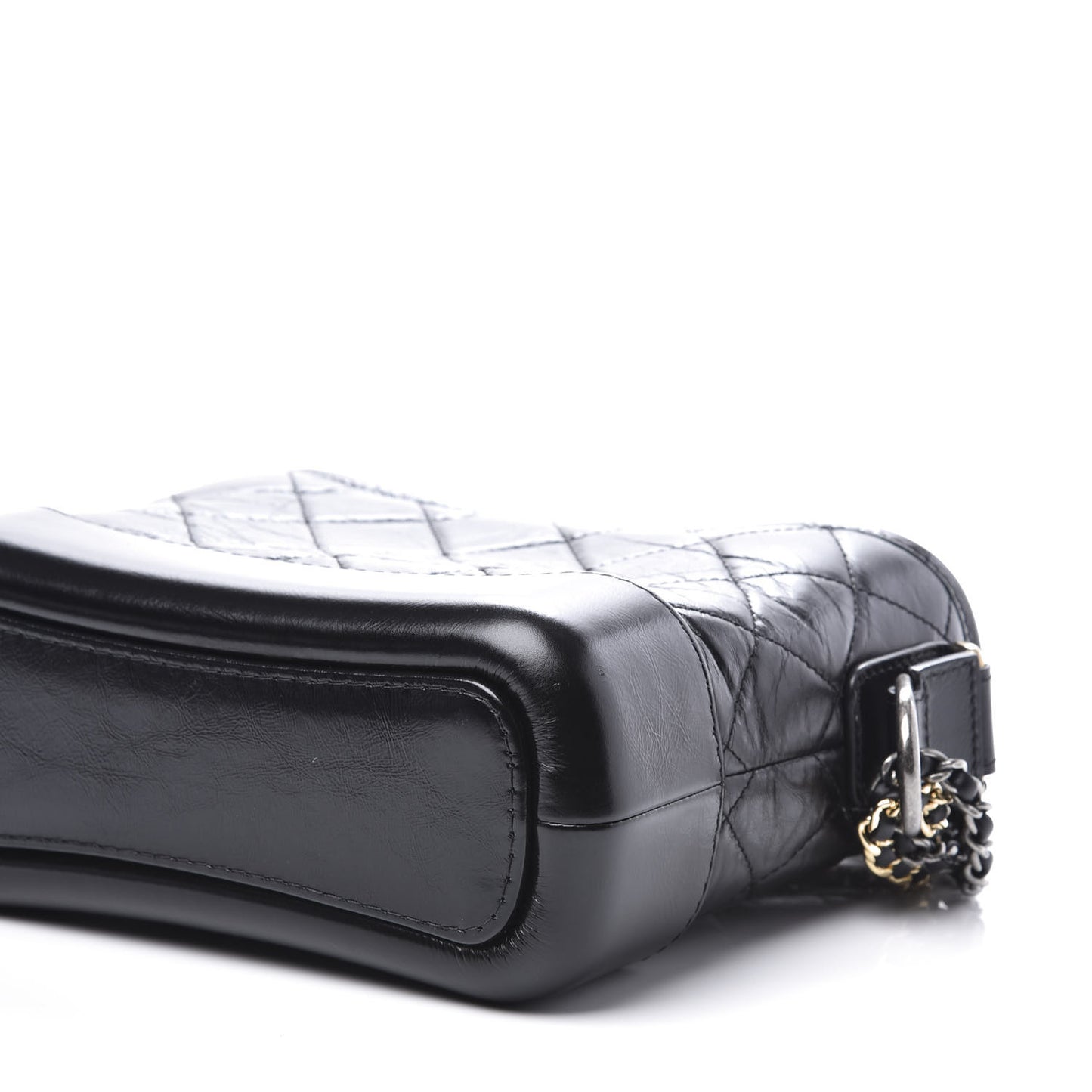 Aged Calfskin Quilted Small Gabrielle Hobo Black