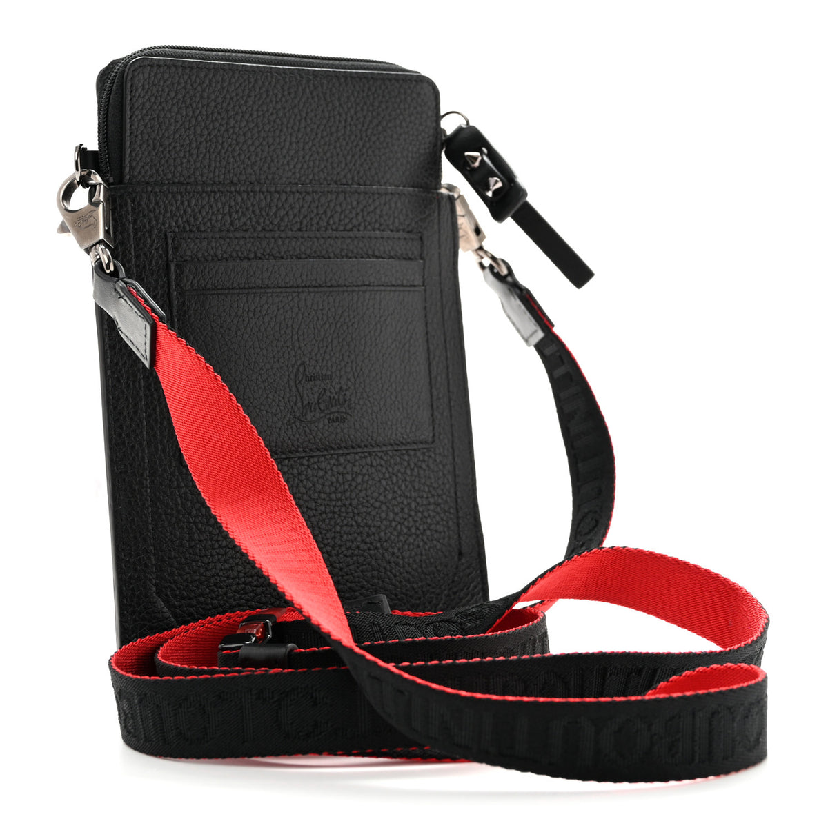 Calfskin Gomme Loubilab Batt Clutch Loubi Black