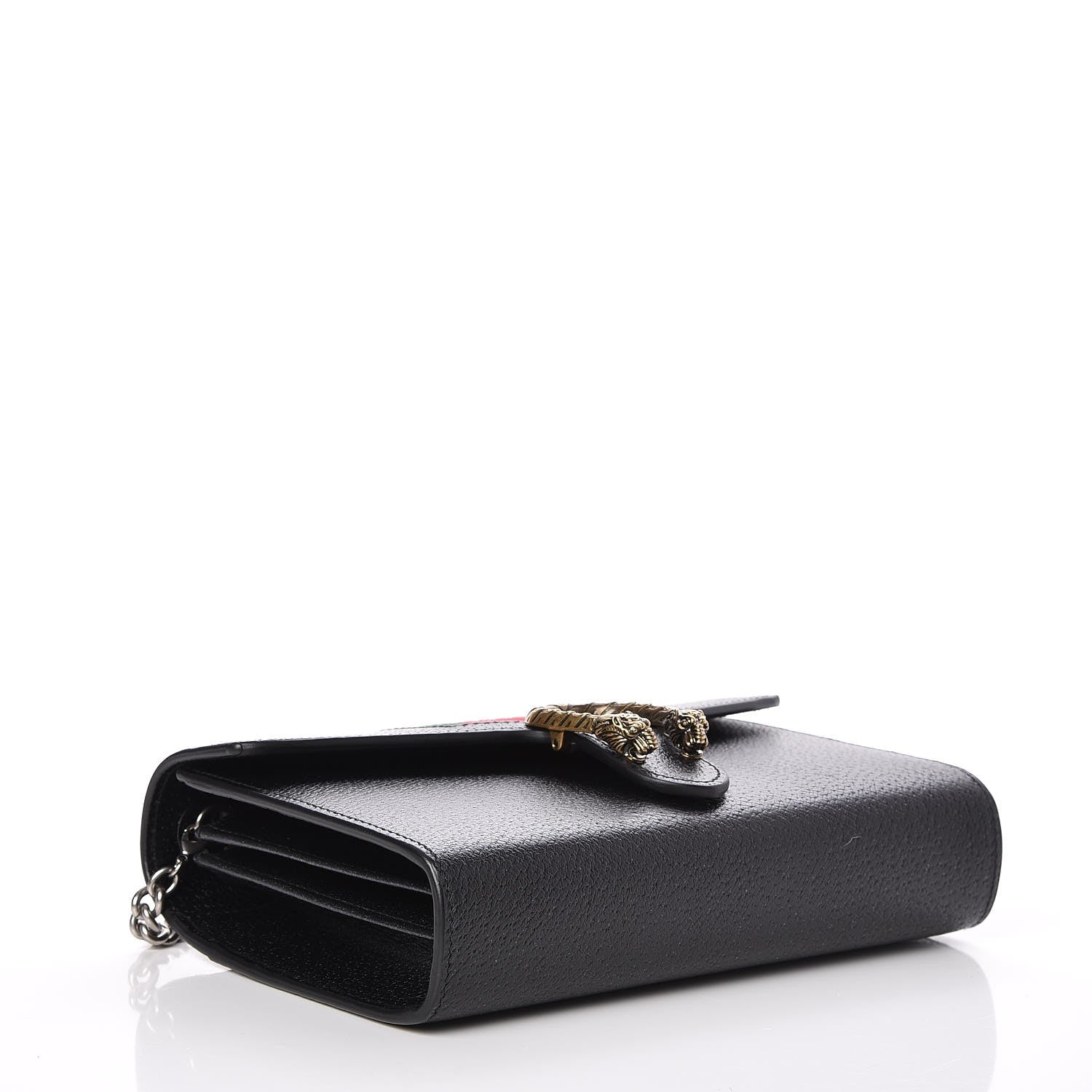 Gucci Calfskin Web Mini Dionysus Chain Wallet Black 4 of 8