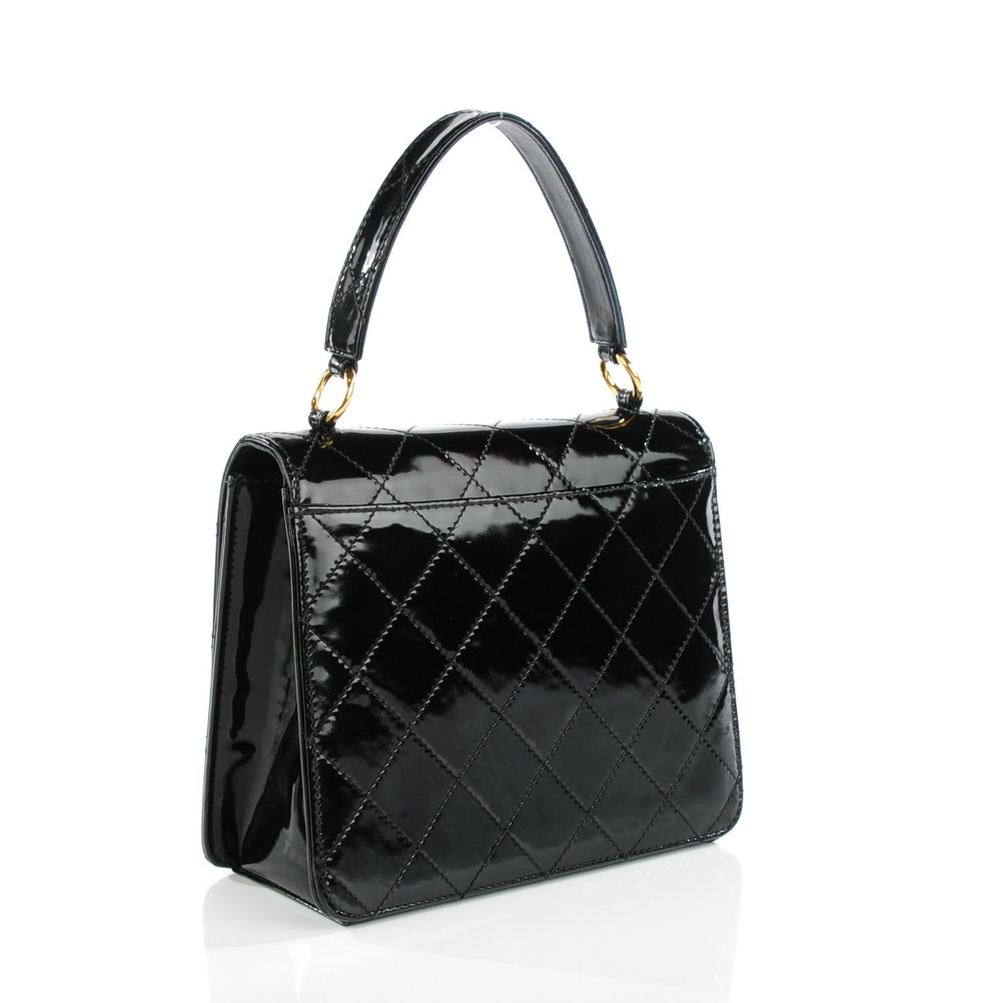 Patent Medium Kelly Flap Black
