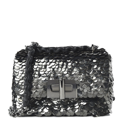 Tom Ford Paillette Embellished Large Natalia Chain Bag Dark Silver Black 1 of 9