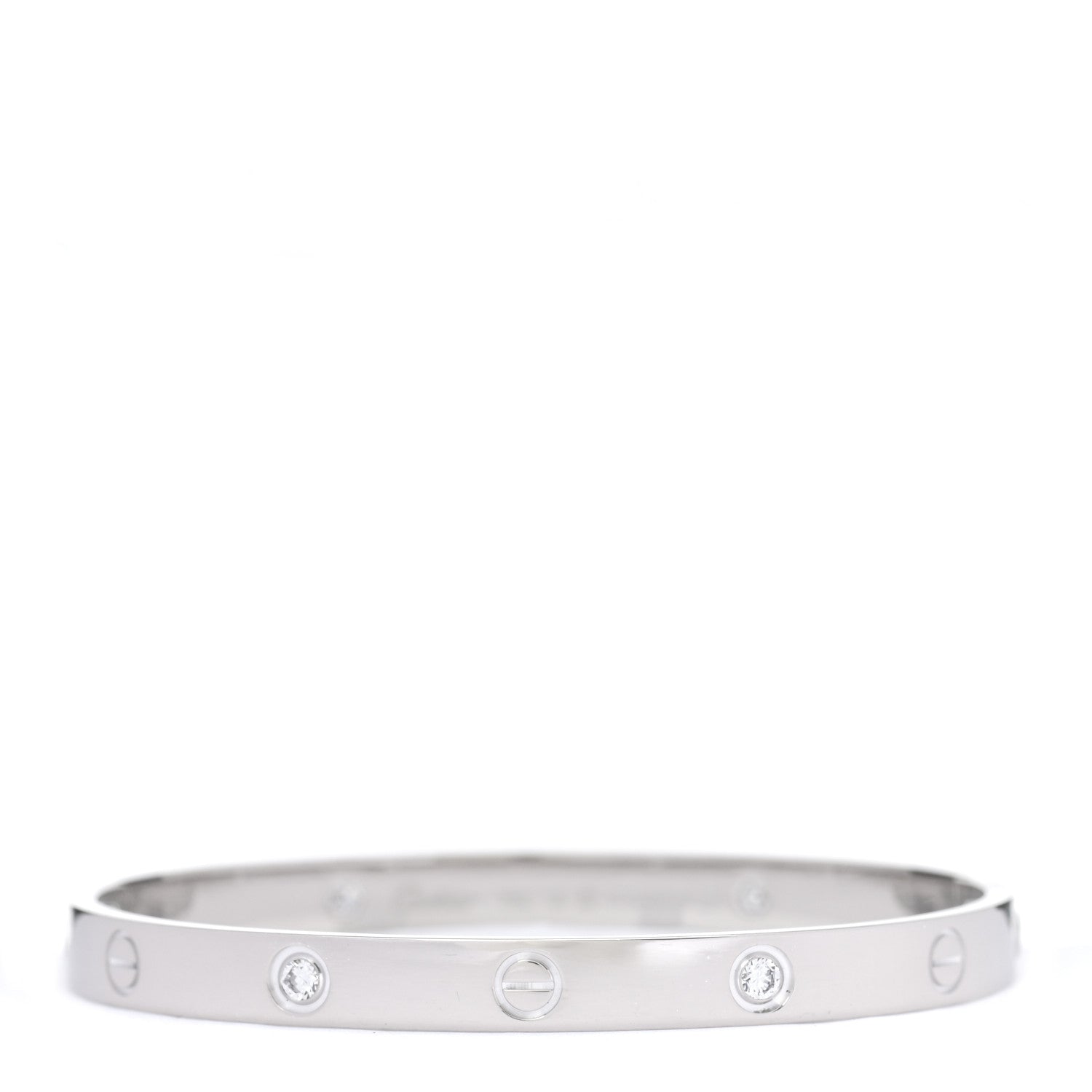 Cartier 18K White Gold 4 Diamond LOVE Bracelet 18 1 of 6