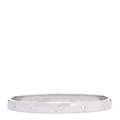 Cartier 18K White Gold 4 Diamond LOVE Bracelet 18 1 of 6