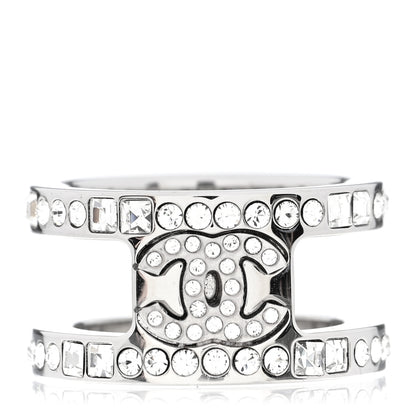 Chanel Crystal CC Ring 52 6 Silver 1 of 4