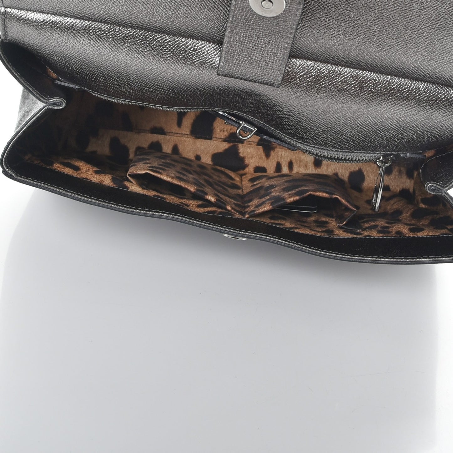 Metallic Dauphine Large Miss Sicily Satchel Gunmetal
